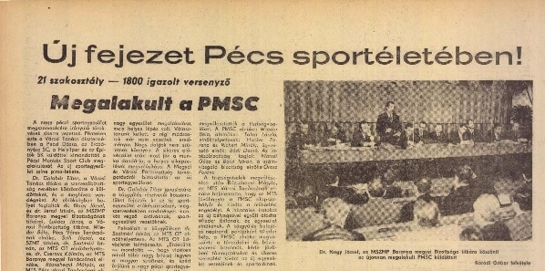 A PMSC megalakulásáról a Dunántúli Napló is beszámolt.